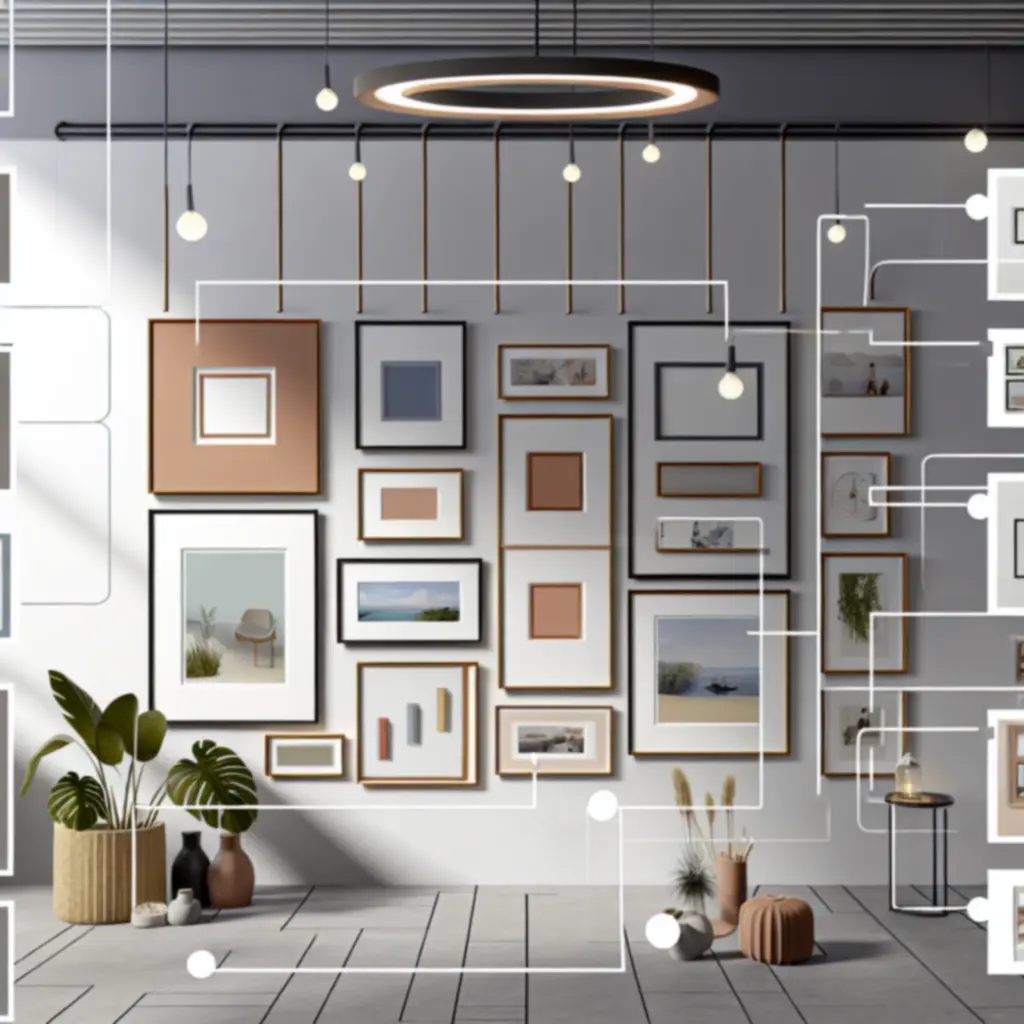 Przykładowa nawigacja po kategoriach produktów w sklepie z ramami i plakatami.