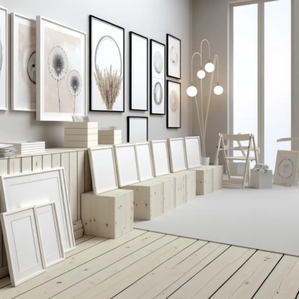 Plakaty i ramy przygotowane do sesji promocyjnej FrameLand